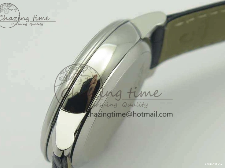 0207 Fashionable De Ville Prestige Real Power Reserve SS TW 1:1 Best Edition White Dial Blue Markers On Leather Strap A 8094